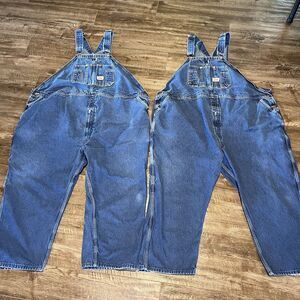 VTG Round House Denim Overalls Mens 58x24* Farmers Truckers Bibs USA Made